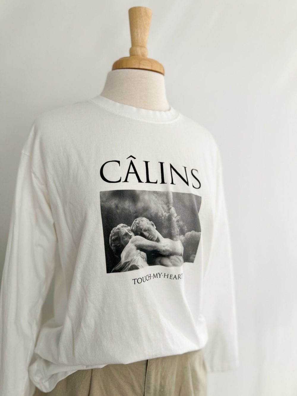 White Graphic Long-Sleeve Shirt